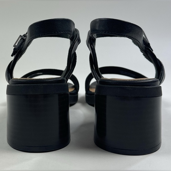 🔴SOLD🔴Clarks Jaylan Ray Black Leather Womens Block Heel Sandals 26181658 - Picture 7 of 9